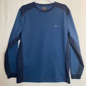 Greg Norman X Tasso Elba Golf Shark Attack Life Blue Long Sleeve Thermal Mens M
